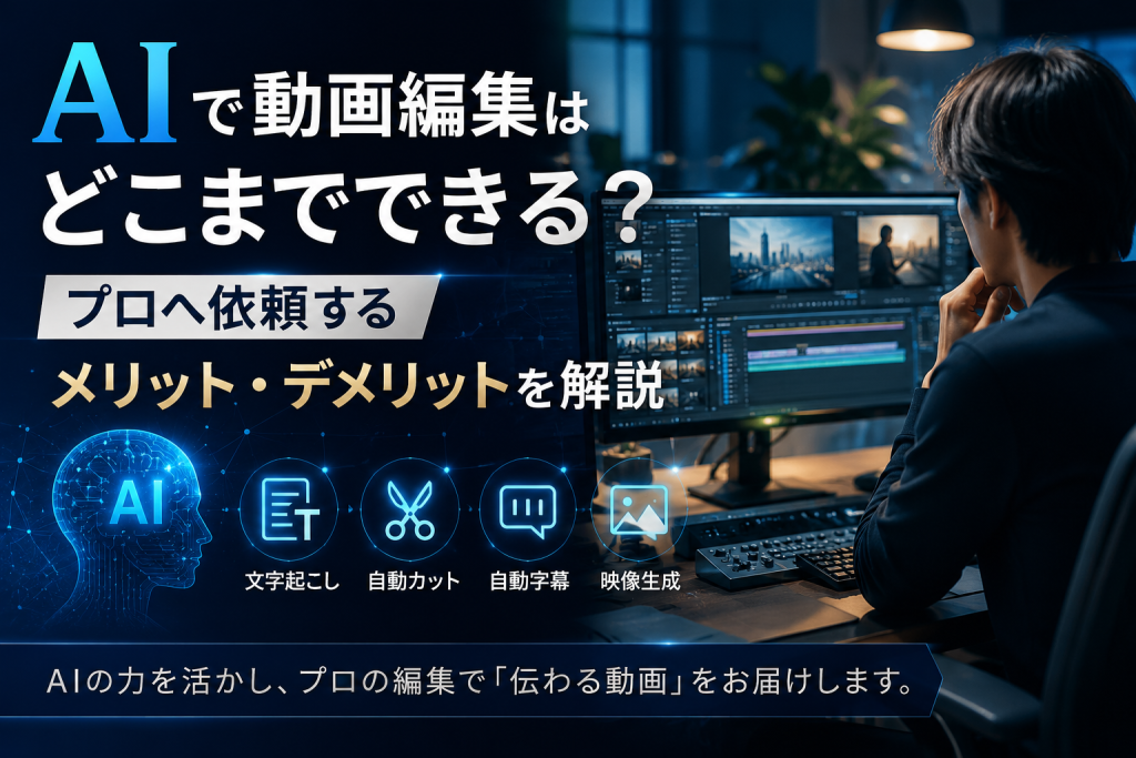 AIで動画編集はどこまでできる？プロへ依頼するメリット・デメリットを解説