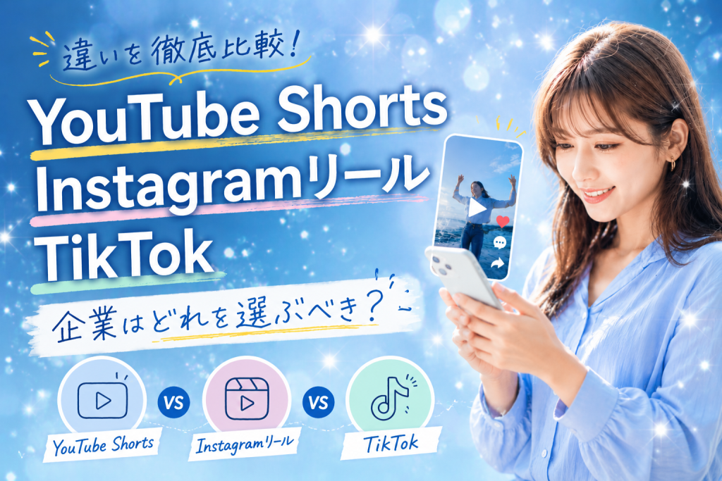 YouTube Shorts・Instagramリール・TikTokの違いを解説｜企業はどれを選ぶべき？