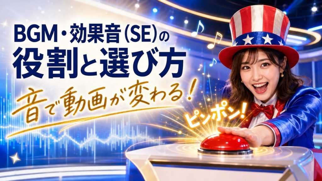BGM・効果音(SE)の役割と選び方を紹介するクイズ番組風のアイキャッチ