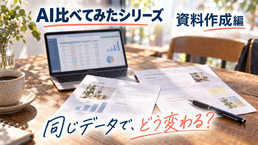 資料作成に使える5つのAIを比較｜同じ売上データで報告資料を作ってみた